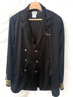 California Costumes Mens navy  Pilot Costume  large